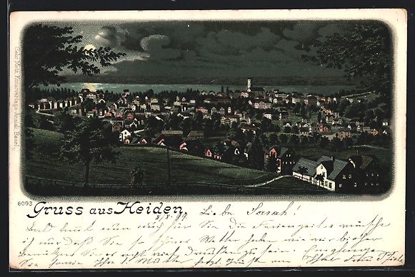 Ansichtskarten: Mondschein-Lithographie Heiden, Totale v – Gebraucht aus Berlin von bartko-reher
