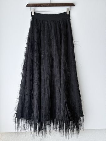 Schwarzer Fransenrock von Ivy Couture, Grösse S, neu!