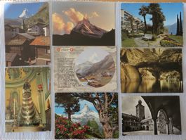 Lot von 8 ungelaufenen Ansichtskarten Schweiz, siehe Bilder