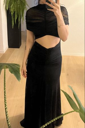 Schickes, elegantes, schwarzes Abendkleid, Grösse 36/S
