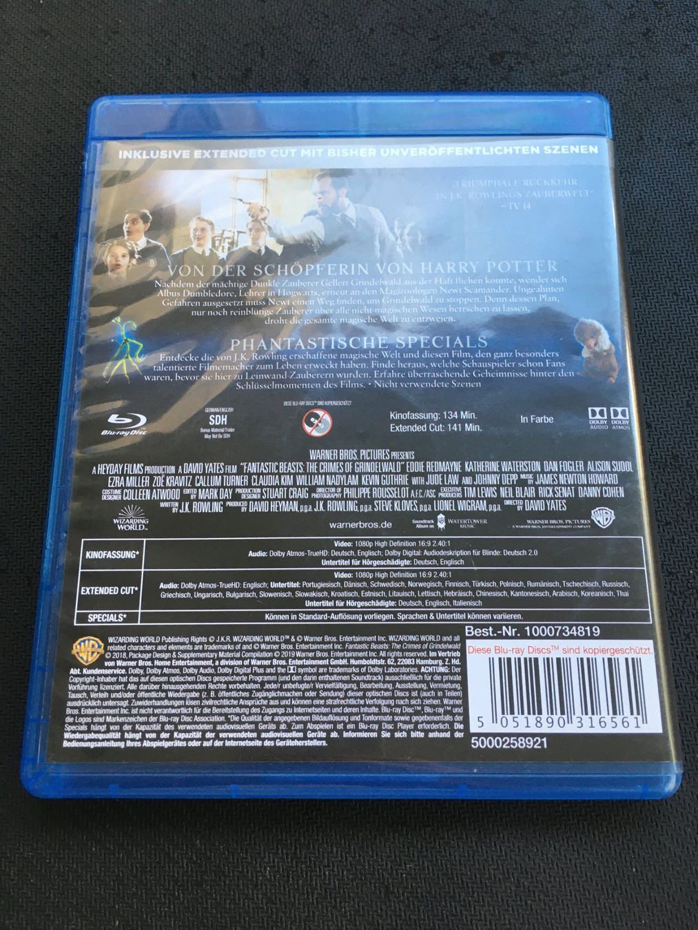 Tutti i DVDs: Grindelwalds Verbrechen [Blu-ray] – Usato da St.Gallen venduto da MedienJoe 1