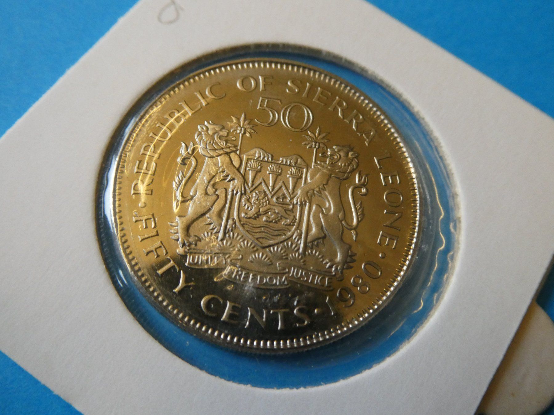 Tutti le monete: Sierra Leone 1980, 50 Cents  PP – Usato da Hinterforst venduto da Rohusri 1
