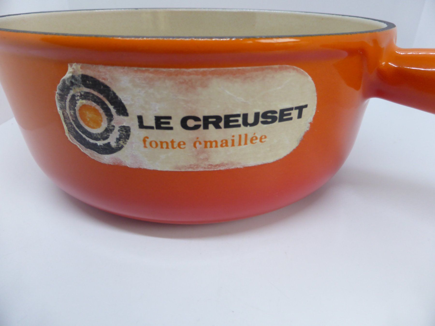 Caquelon à Fondue Vintage Cousances Fonte Orange, Induction, Le Creuset
