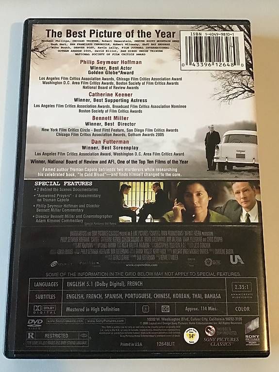 Tutti i DVDs: Capote [DVD US] – Usato da Zürich venduto da audn 1