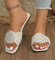Jolies Sandales perles, 38 couleur écrue neuve confortable