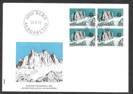 FDC Nr. 516 Viererblock ET Bern 21.9.1972 schön illustriert