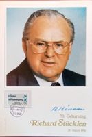 Richard Stücklen 1916-2002 Autogramm Sammelkarte 18x26cm