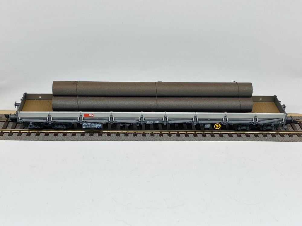3 x Fleischmann/Roco (H0 GS) SBB Flachwagen Res mit Beladung (Gebraucht ...
