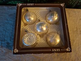 Sehr alter Weihnachtsschmuck Luxy Glas gebraucht 5 Stück