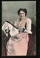 Appenzellerin in Tracht mit einem Stickr