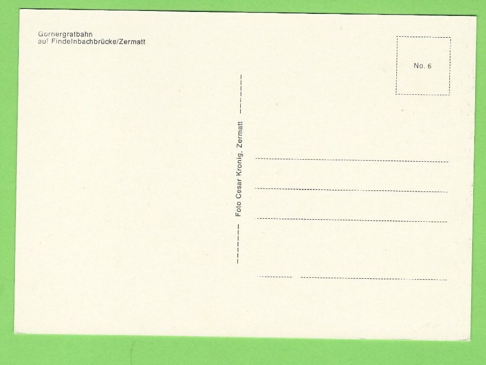 Cartoline postali: Gornergratbahn  Findelnbachbrücke und Matterhorn – Usato da Zürich venduto da t24_de 1