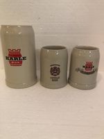 3 Härle Bier Krüge, Steingut, 3 Stk.