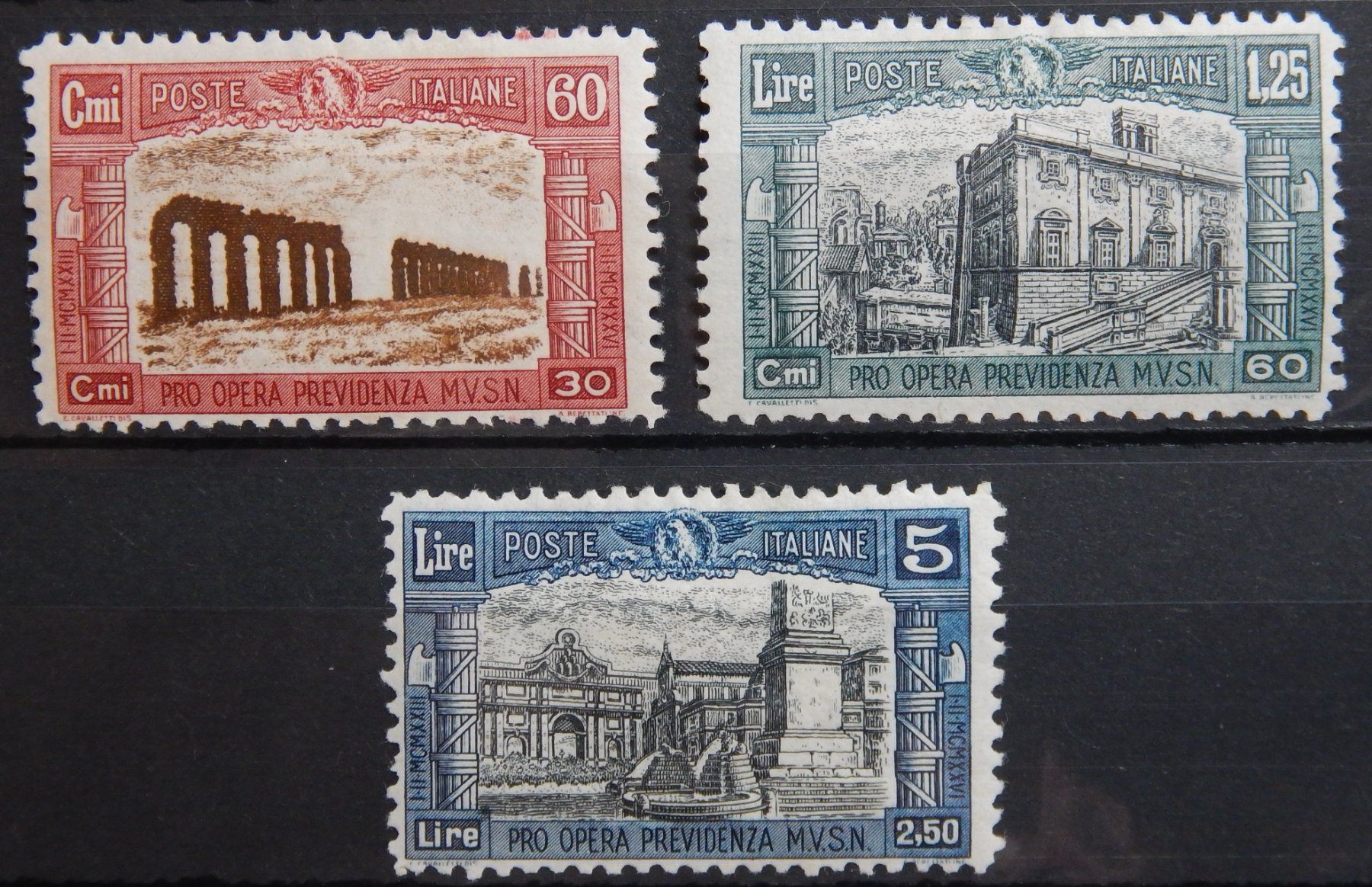 Tutti i francobolli: Italien Kat. 250-252 * 1926 – Usato da Zürich venduto da Muehlekauf