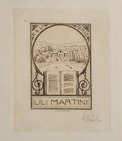 ex libris signierte jugendstil 1909 Radierung Lili Martini