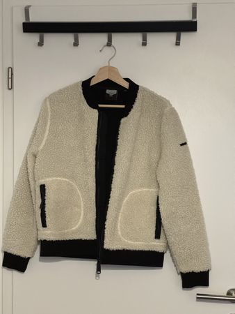 Superdry Teddy Fleece Bomber Jacket White Size M