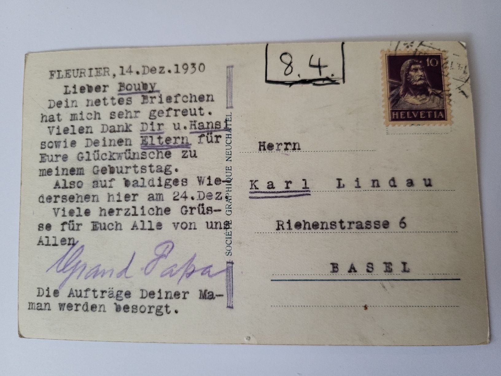Cartoline postali: Alte Ansichtskarte Hotel National Fleurier,  R4 – Usato da nunningen venduto da mic_88k2 1