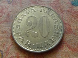 YOUGOSLAVIE  20  Para  1980  (P)