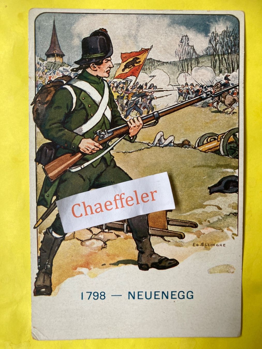 Cartoline postali: 1918   1798 - Neuenegg – Usato da Zürich venduto da Chaeffeler