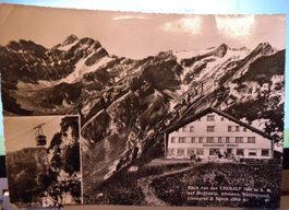 Alte Postkarte Berggasthaus Ebenalp, Luftseilbahn