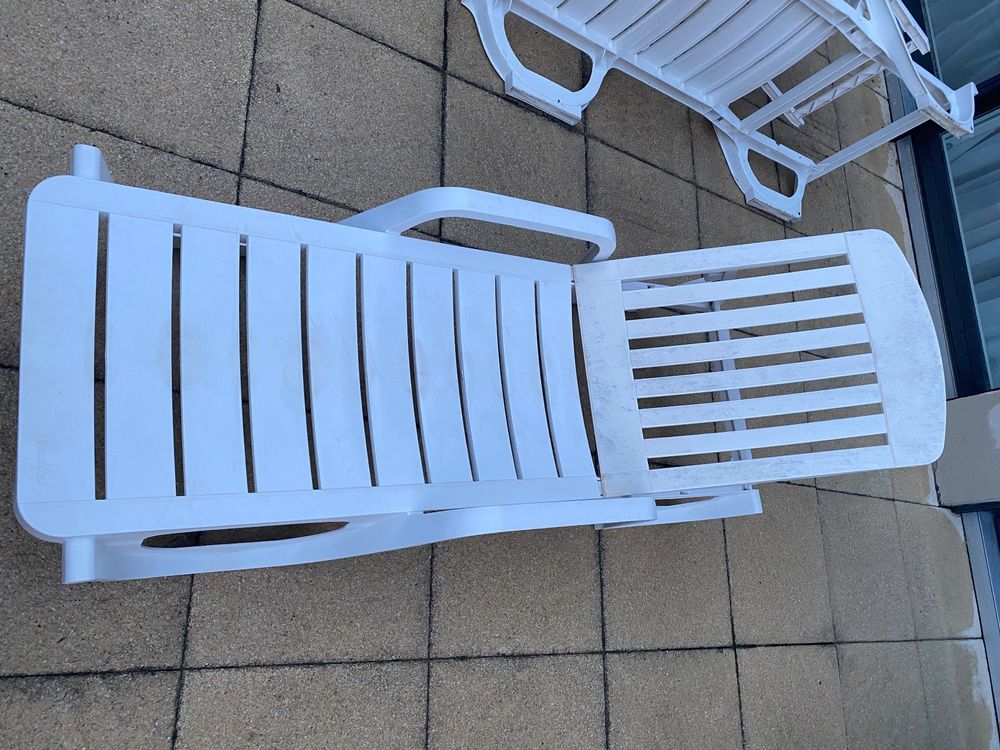 Chaise longue de jardin blanc PVC Kaufen auf Ricardo