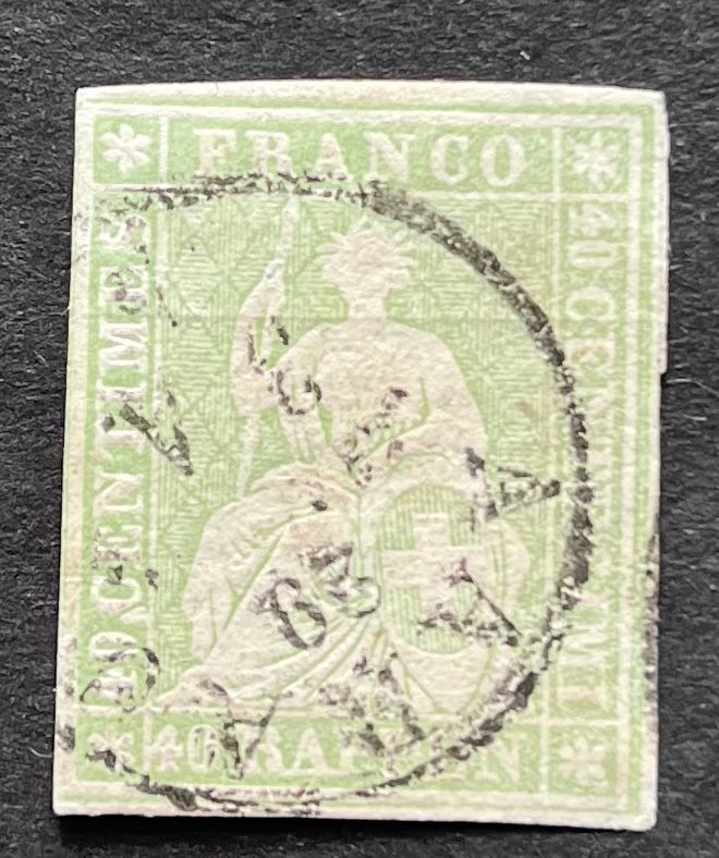 Alle Briefmarken: Strubel 26C Cat. 140.- CHF – Gebraucht aus Sottens von thigroux