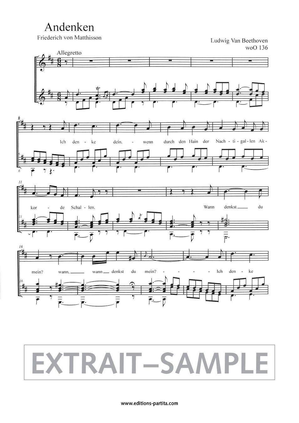 Libri: L. VAN BEETHOVEN – 6 Lieder – Nuovo e nell'imballaggio originale da St-Blaise venduto da partita-ch 1