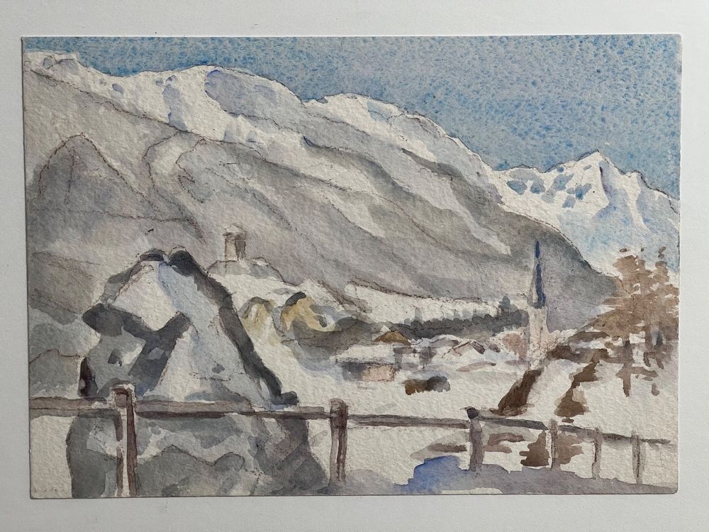 Dipinti: HUGO HORISBERGER 1907-1985 "ARDEZ" – Usato da Basel venduto da Kaffee_und_Kunst 2