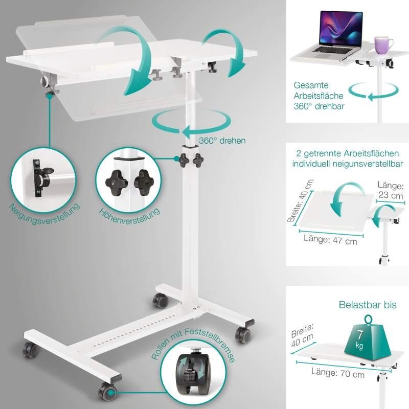 Tische: Mobiler Laptoptisch / Beistelltisch auf Rollen – Neu (gemäss Beschreibung) aus Solothurn von Freefly3 3