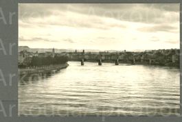 AK sw Basel BS Johanniterbrücke alt,Richtung Altstadt ≈1960