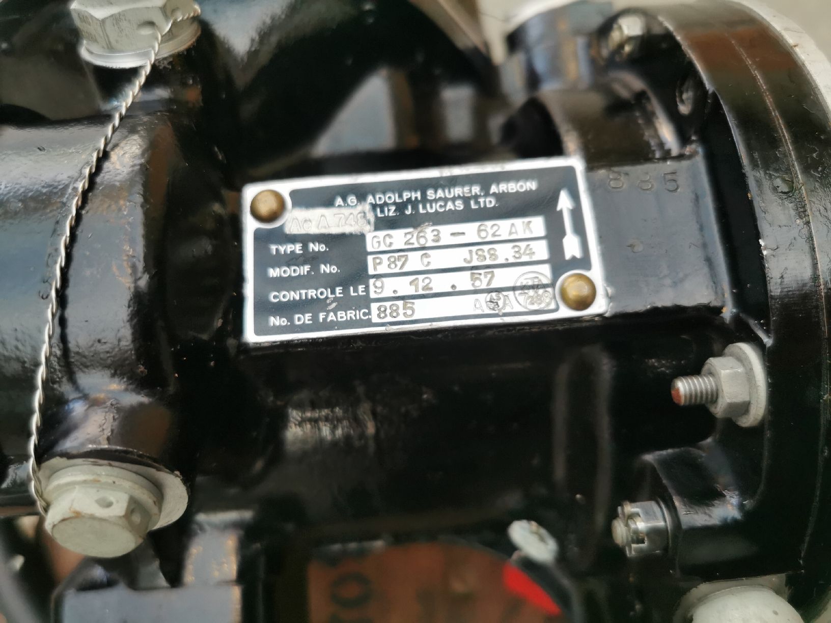 Misurare: Treibstoffpumpe Triebwerk Ghost DH-112 Venom Luftwaffe – Usato da Neuenkirch venduto da bf-109 4