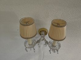 Wandleuchte zweiflammig Kristall Glas guter Zustand 1/2