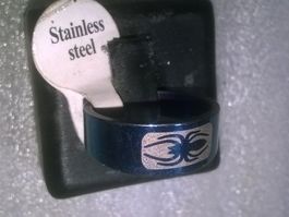 ring edelsthal,,,dunckelblau und weiss,,matte und glanzig