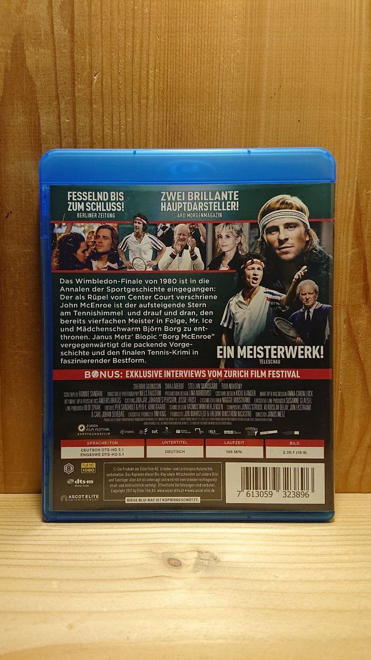 Tutti i DVDs: BORG McENROE Blu-Ray mit Sverrir Gudnason – Usato da Wilderswil venduto da Exebub 1