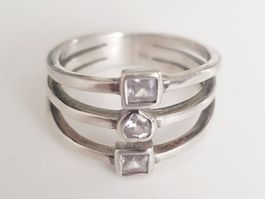 Schöner Silberring 925 mit Zirkonia, Grösse 16.8 mm💍