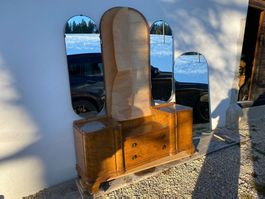 Coiffeuse triptyque style art sapin