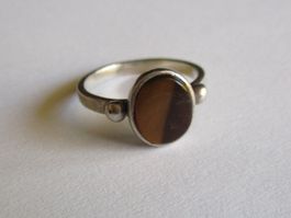 Bague argent 950 œil de tigre