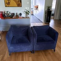 Comfy navy velvet Sessel