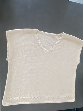 Pull tricot en coton fait main taille L