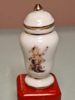 Hummel Miniatur Dose, Porzellan mit Goldrand, Reutter
