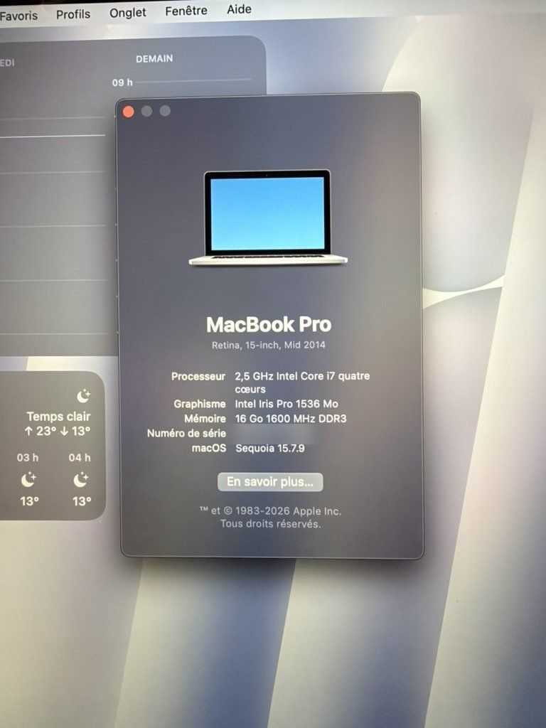 Apple Notebook: MacBook Pro 15" 2014 i7 16Go 512Go SSD – Usato da Bulle venduto da jossMELAYE 3