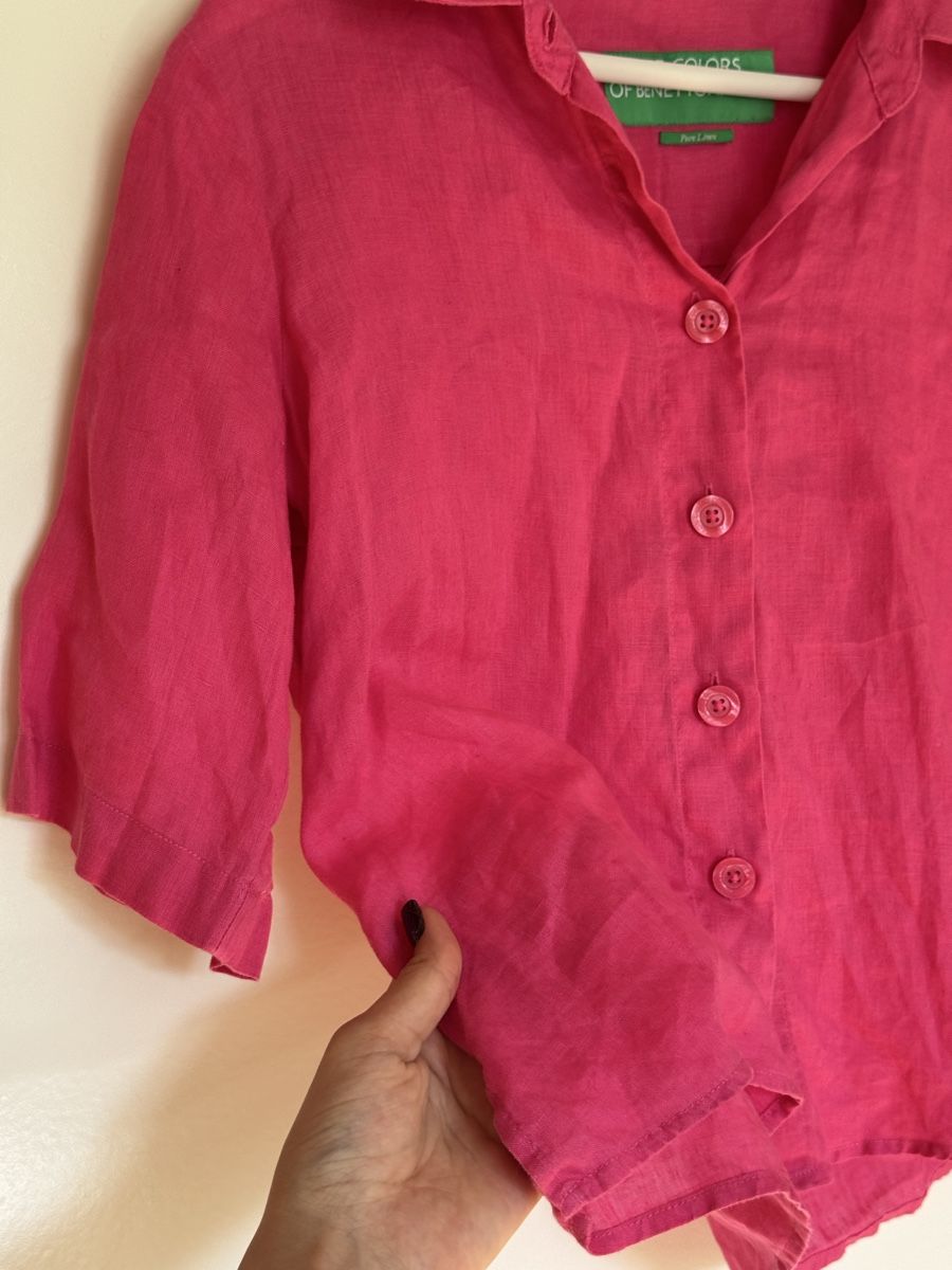Benetton Blusen: Benetton Blouse pink size M linen  – Gebraucht aus Turbenthal von elizameise 1