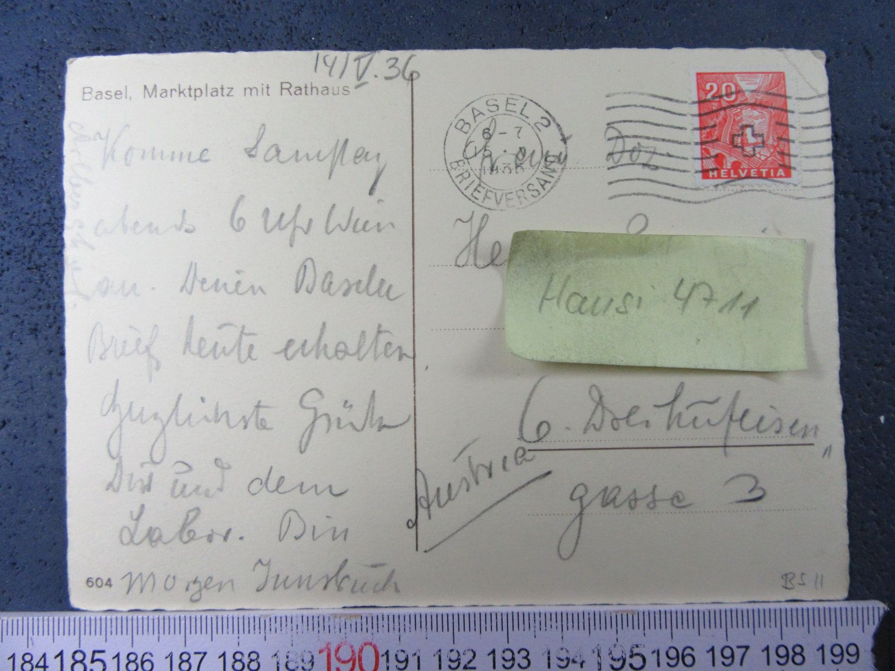 Cartoline postali: BASEL 1936 MARKTPLATZ OLDTIMER AUTO'S PARKING  BUG AK-BS – Usato da Ettingen venduto da Hausi4711 3