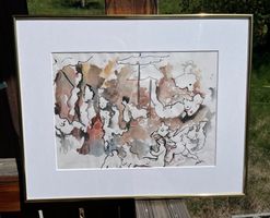 Aquarell / Nacktstrand von Marianne Ramser 1991   (ID M373)