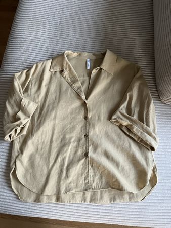 Mango Leinen Bluse Beige Gr. S - Sommerlich & leicht!