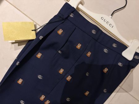 Gucci Hose Dunkelblau mit Muster Neu