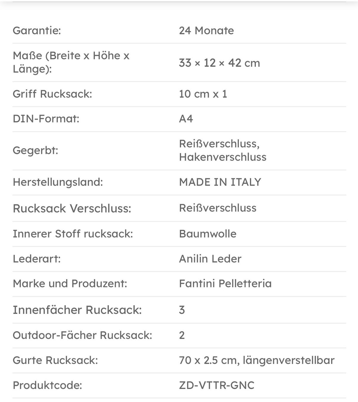 Zaini: Lederrucksack Bologna - Farbe: Schwarz – Nuovo e nell'imballaggio originale da Wittenbach venduto da WWW.DRILUBAGS.CH 6