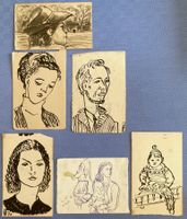 🌟 Zeichnungen 1940/1950/1970 Portraits Akt sig. dat. PB🌟