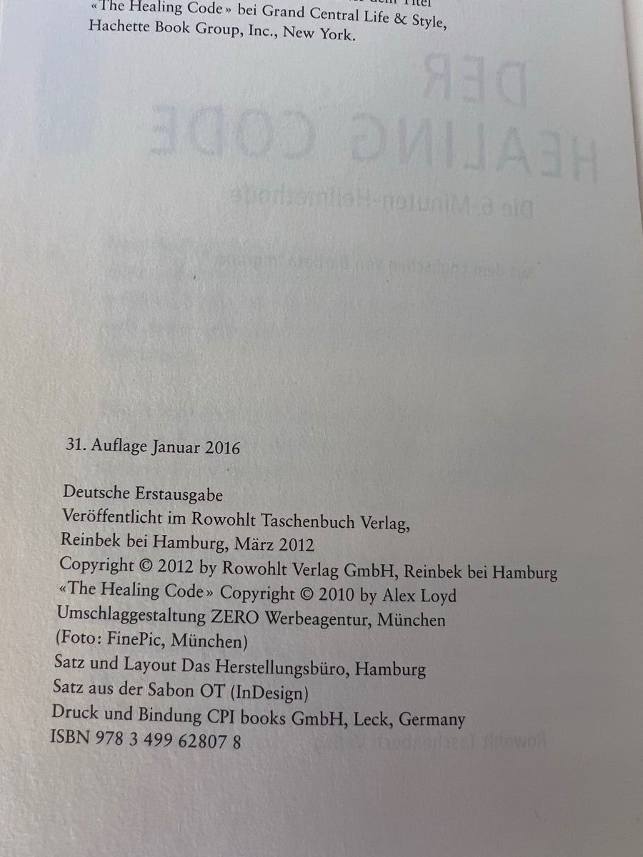 Livres: Der Healing Code: Die 6-Minuten-Heilmethode -Top Zustand! – Neuf (Voir description) à Oberhofen Thun'see par SwissTreasure 3