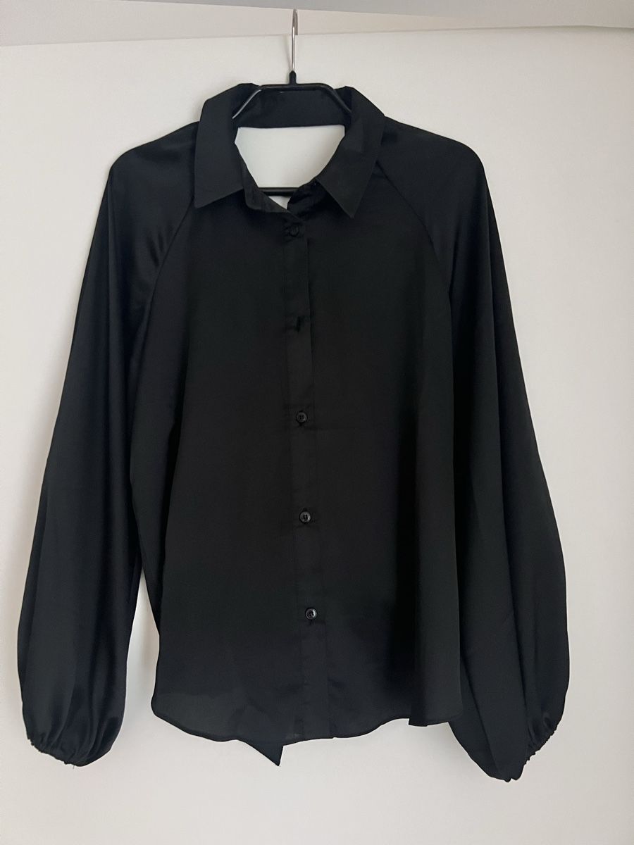 Asos Camicette: ASOS Schwarze Satinbluse mit Schleife Gr. 38 – Usato da Zürich venduto da lexi_alex 1