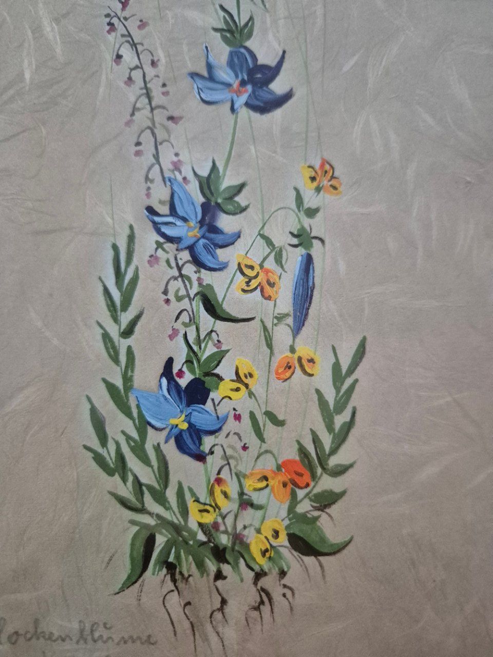 Dipinti: Glockenblume auf Pergamentpapier Handbemalt – Usato da Lalden venduto da aneleh58 3